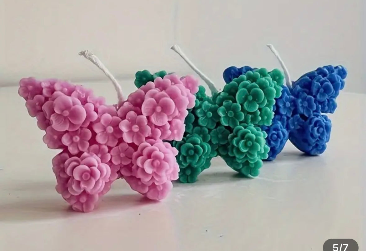 Flower butterfly candle