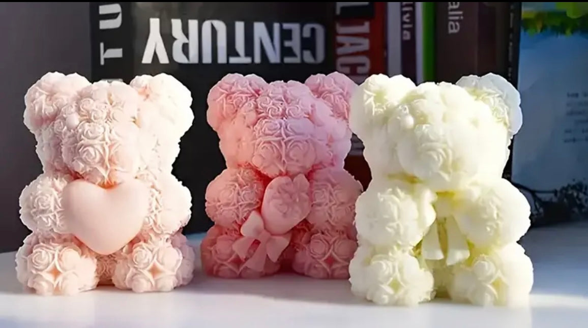 Teddy Bear with bow candle