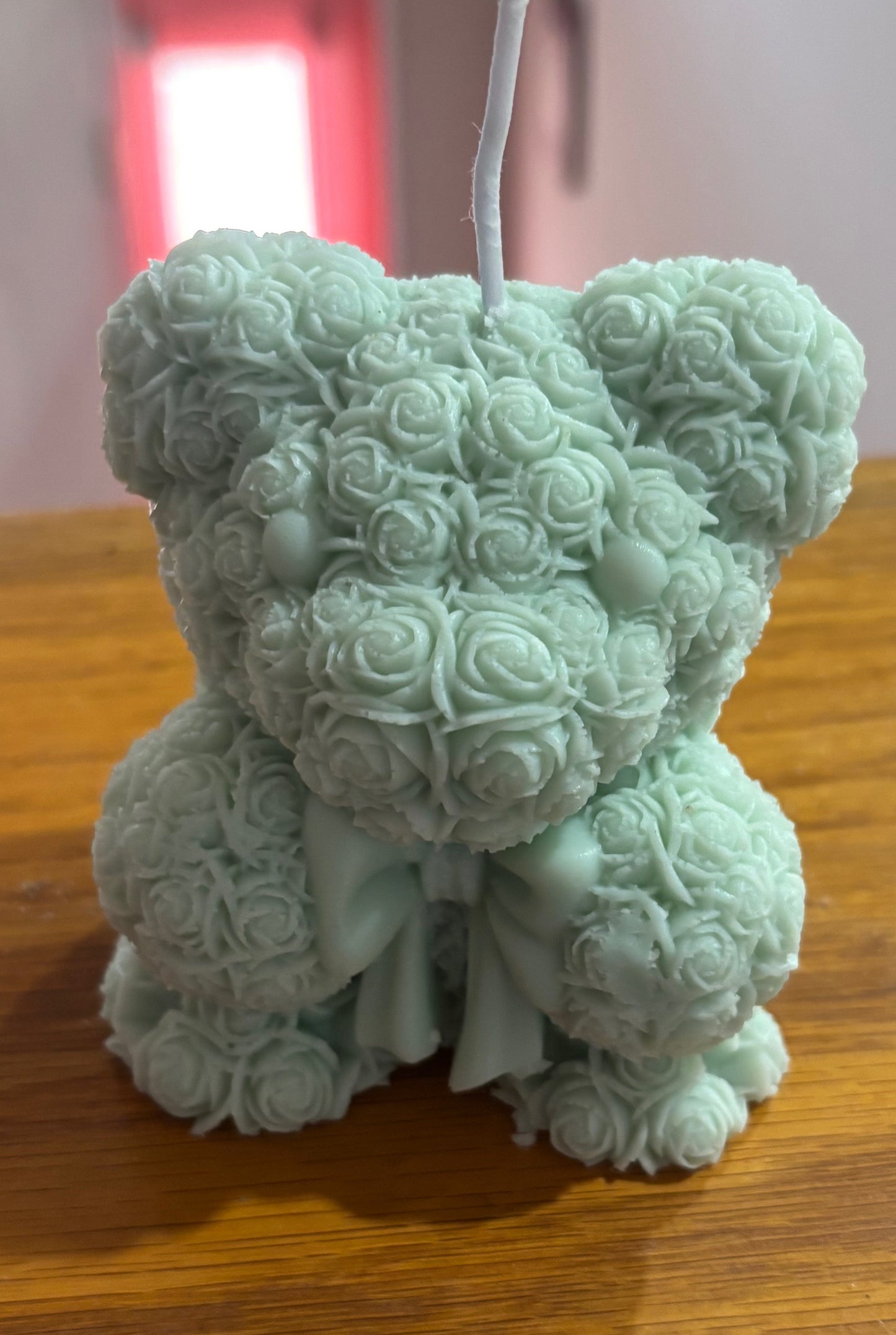 Teddy Bear with bow candle