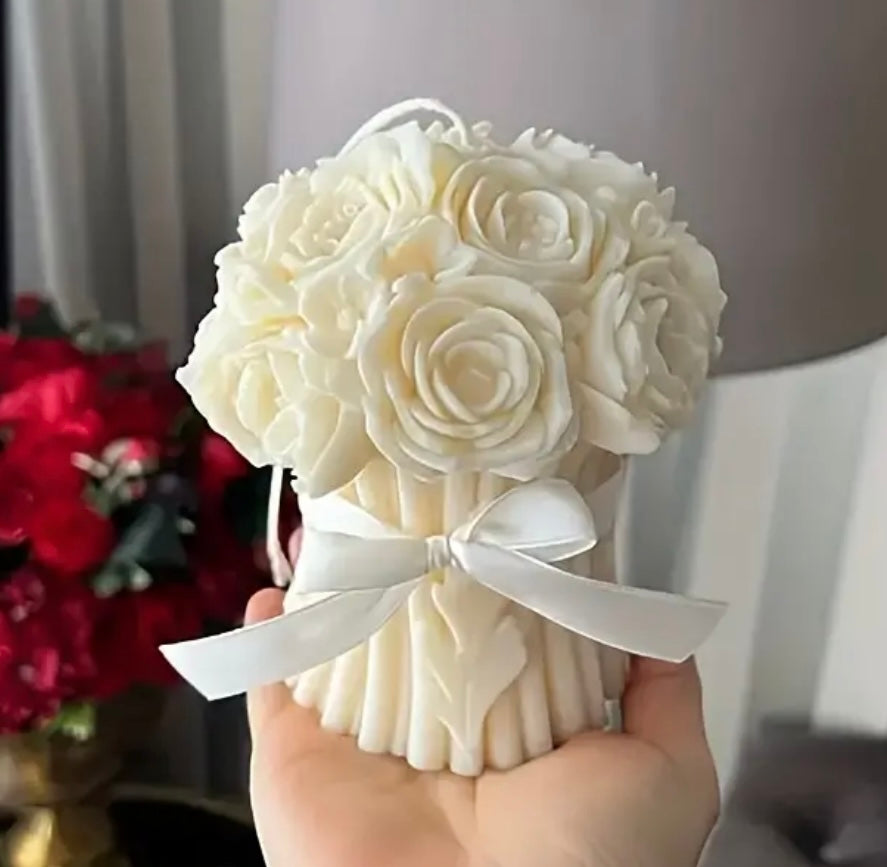 Flower bouquet candle